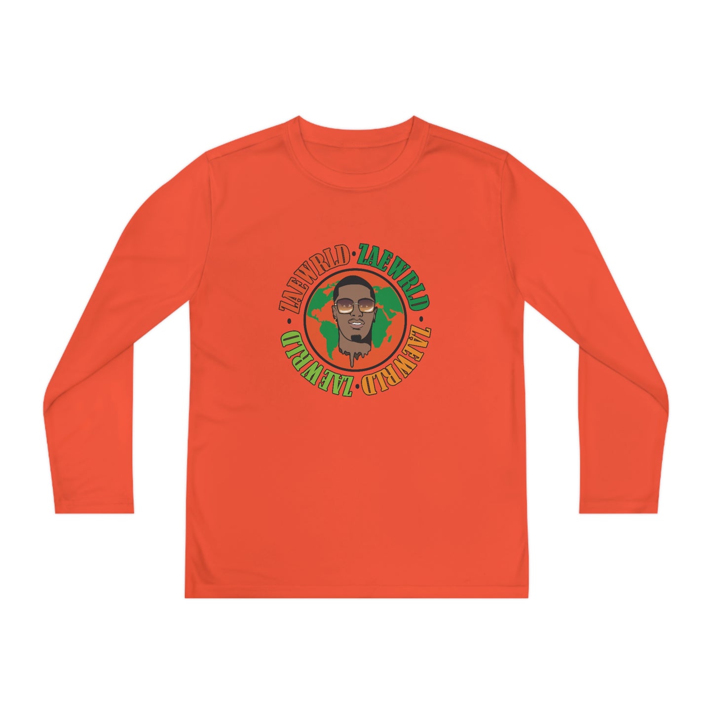 Zae Wrld Circle Tangerine Youth Long Sleeve