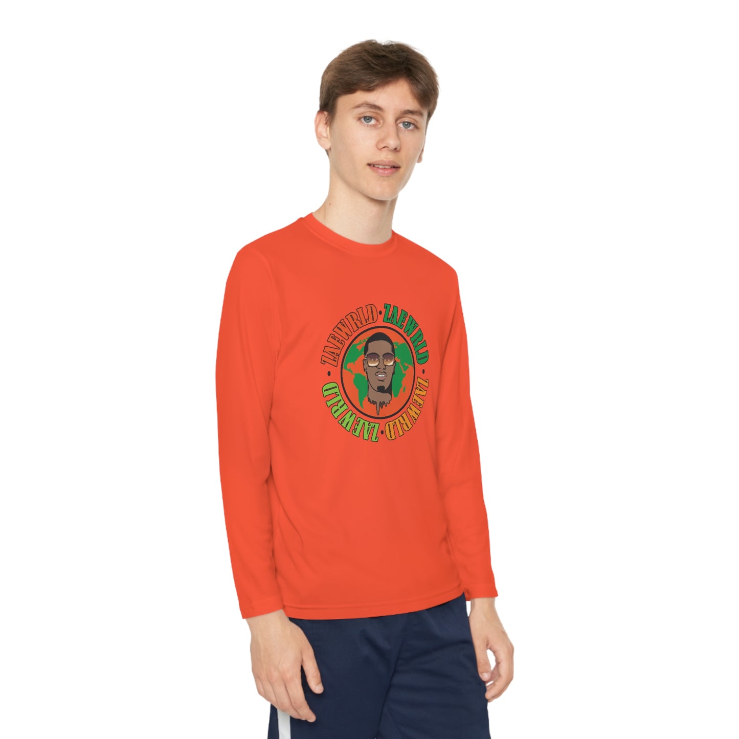 Zae Wrld Circle Tangerine Youth Long Sleeve