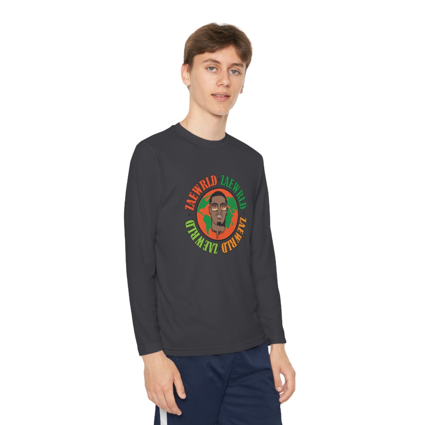 Zae Wrld Circle Tangerine Youth Long Sleeve