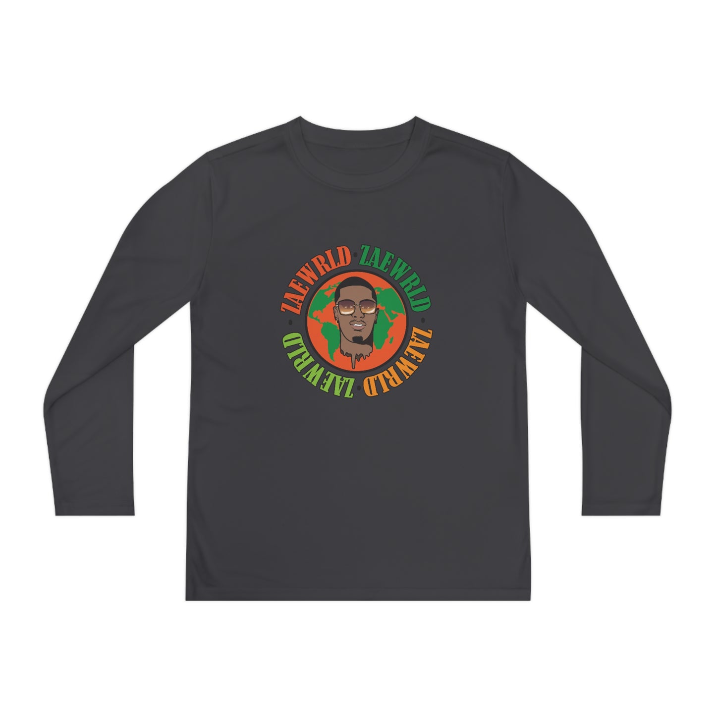 Zae Wrld Circle Tangerine Youth Long Sleeve