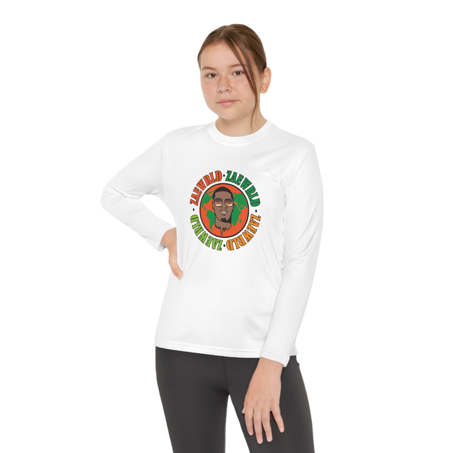 Zae Wrld Circle Tangerine Youth Long Sleeve