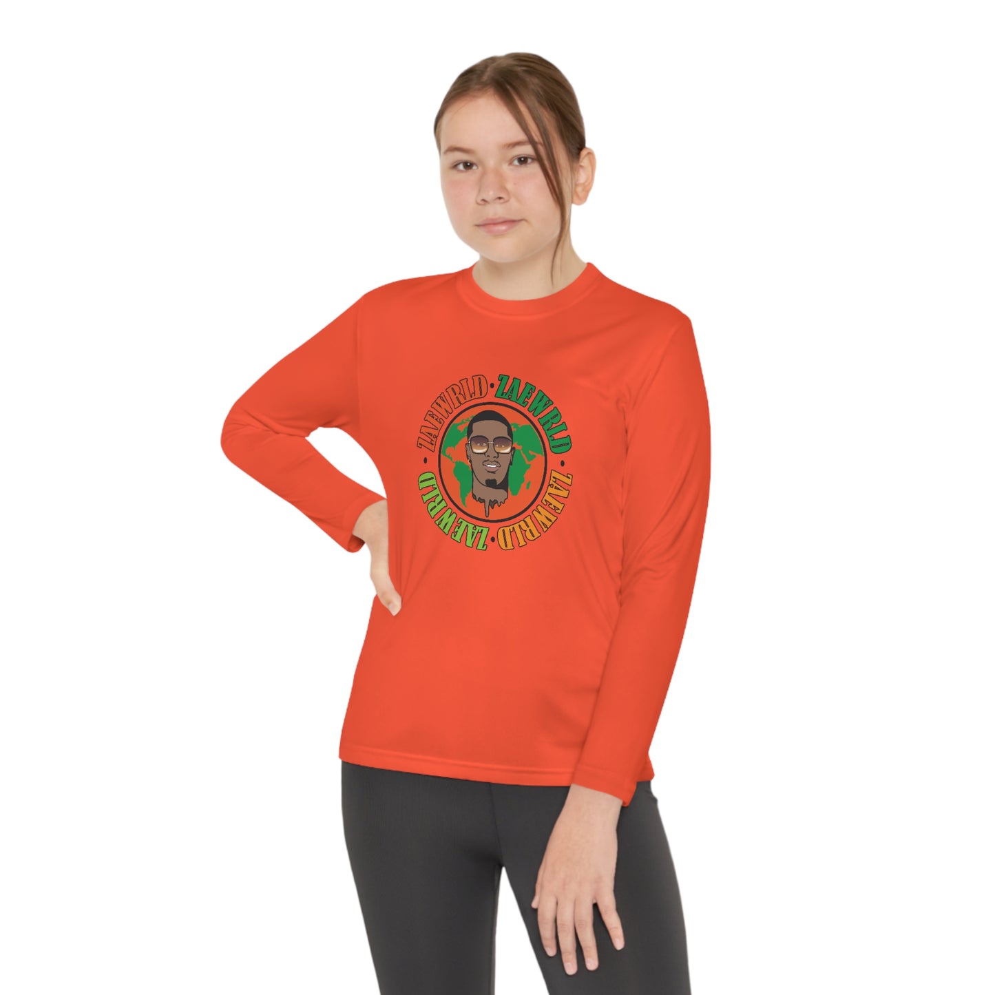 Zae Wrld Circle Tangerine Youth Long Sleeve