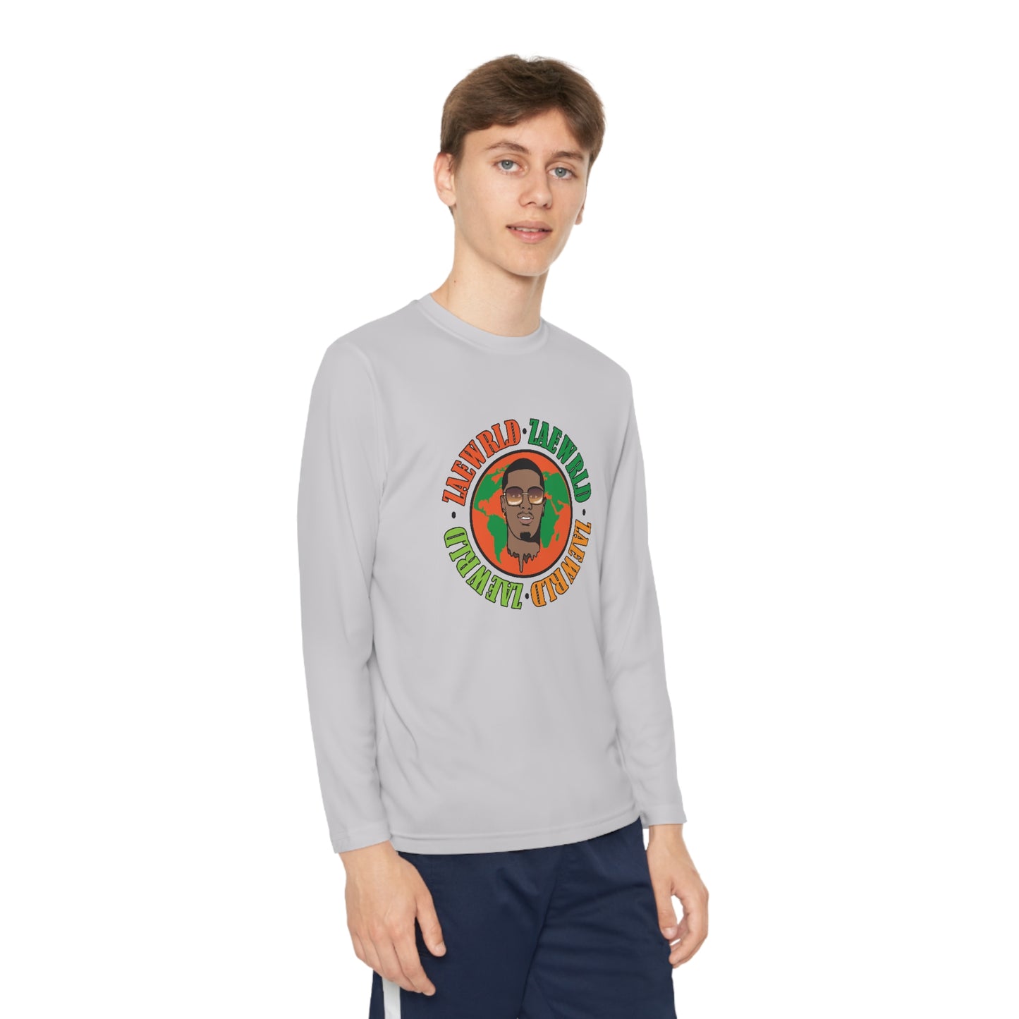 Zae Wrld Circle Tangerine Youth Long Sleeve