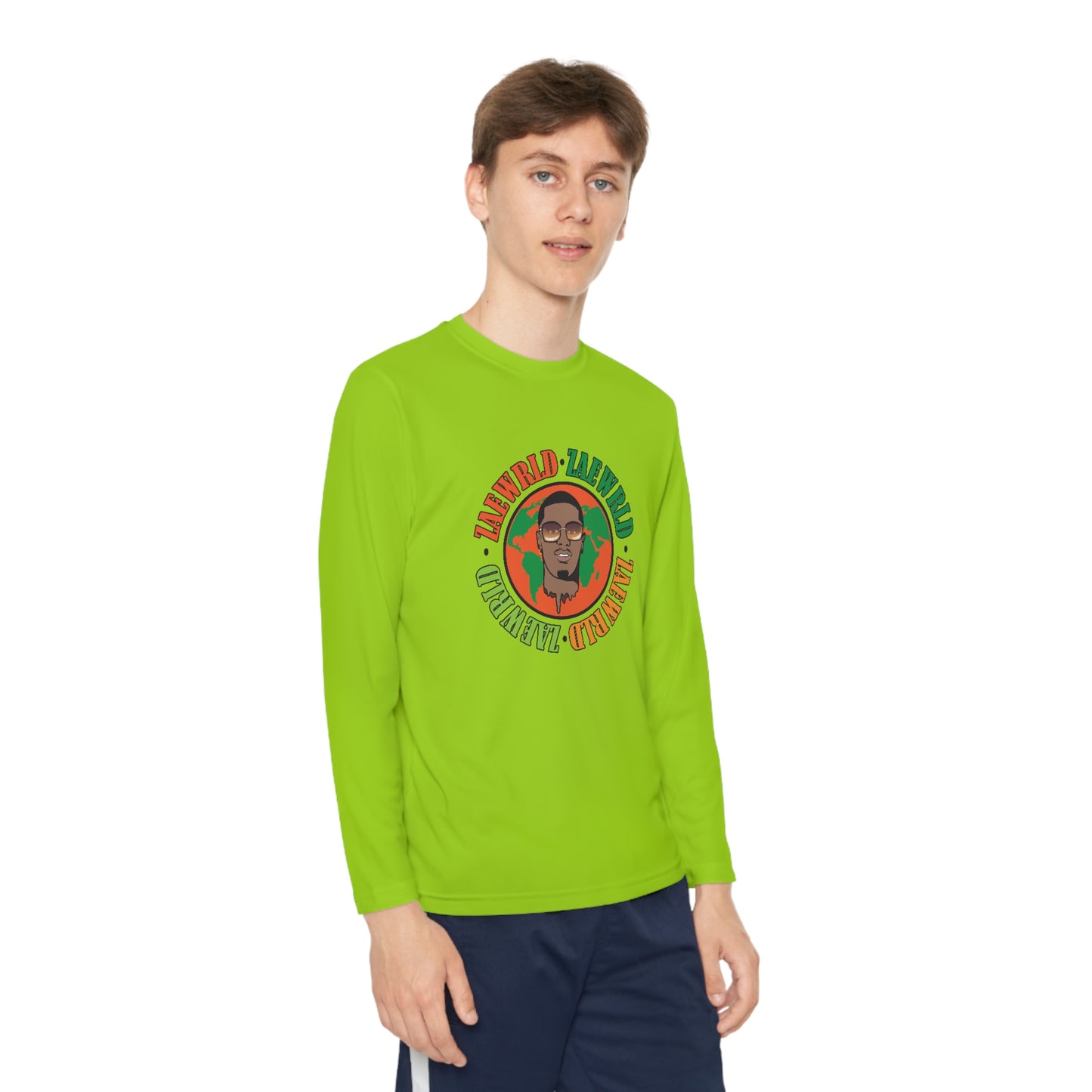 Zae Wrld Circle Tangerine Youth Long Sleeve