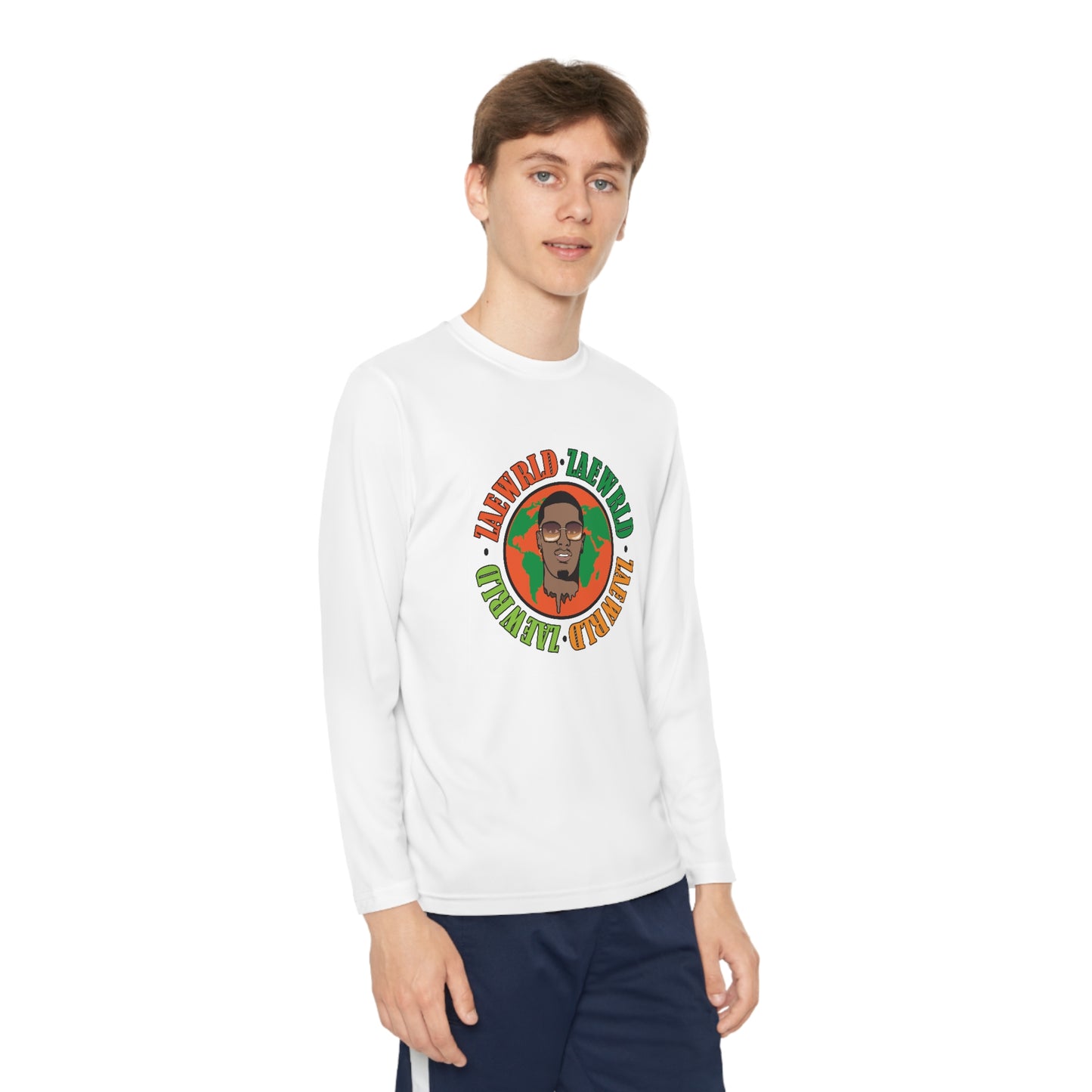 Zae Wrld Circle Tangerine Youth Long Sleeve