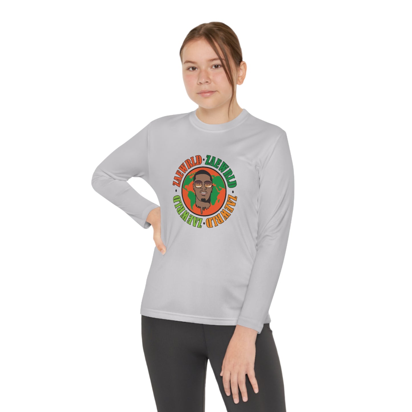 Zae Wrld Circle Tangerine Youth Long Sleeve